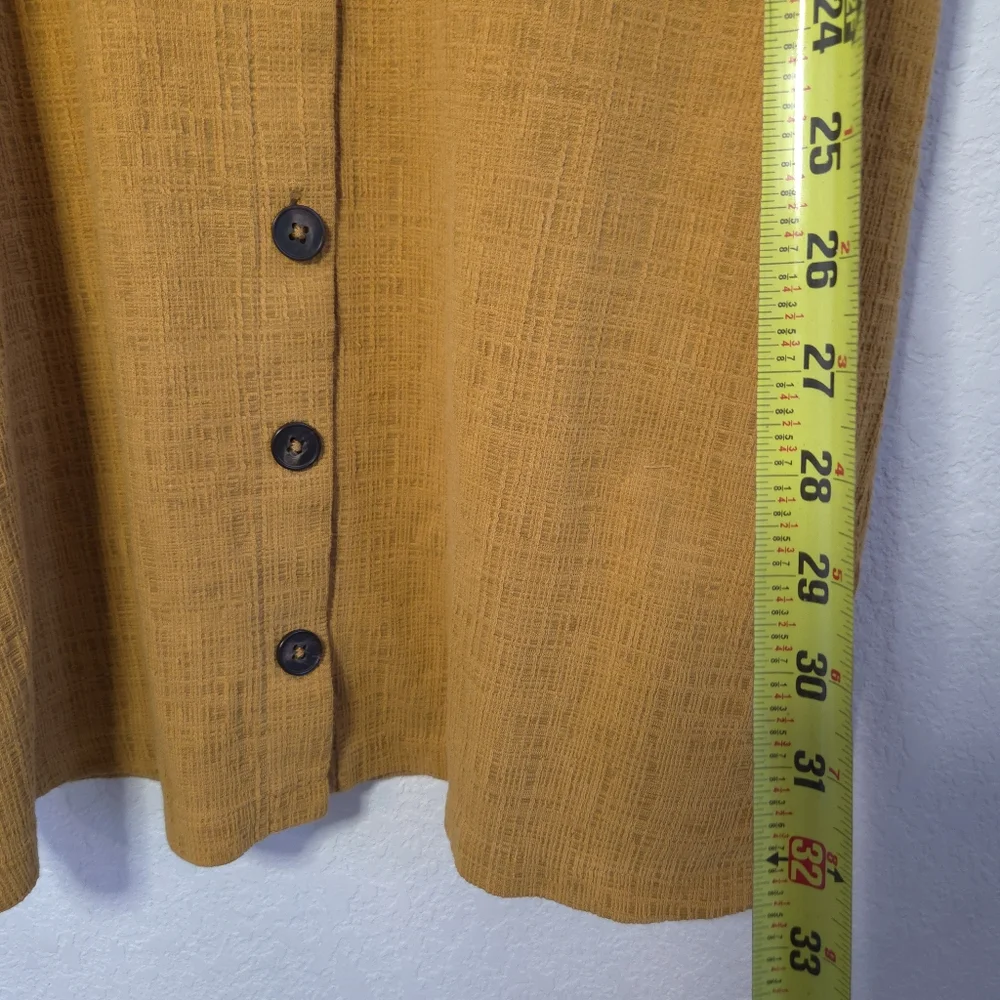 Madewell Texture & Thread Yellow Puff Sleeves Summer Midi Dress WomensSize Small - Picture 14 of 16